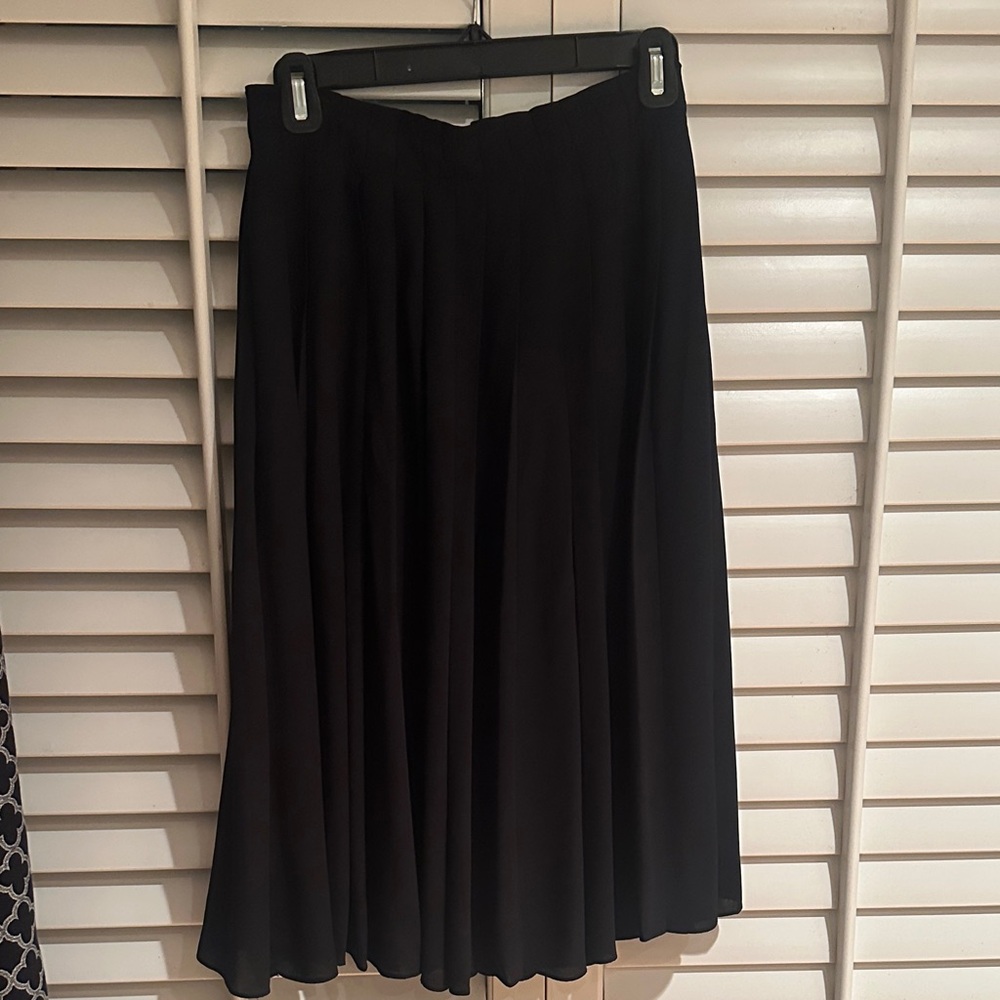 J. Crew Black pleated A-Line Skirt